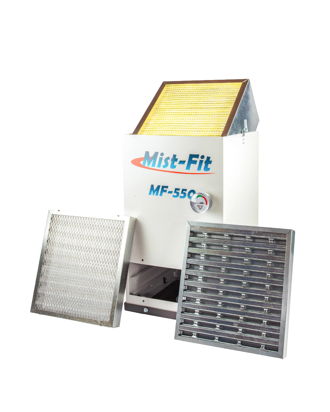 Three-stage filter architecture in an industrial mist collector